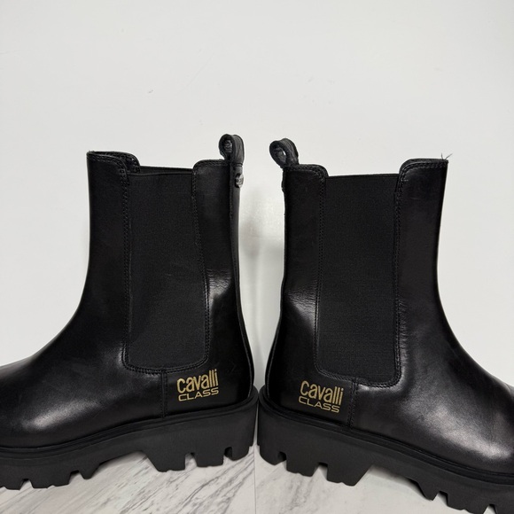 Cavalli Class Black Chelsea Lug Sole Platform Boot 37 - Picture 10 of 16